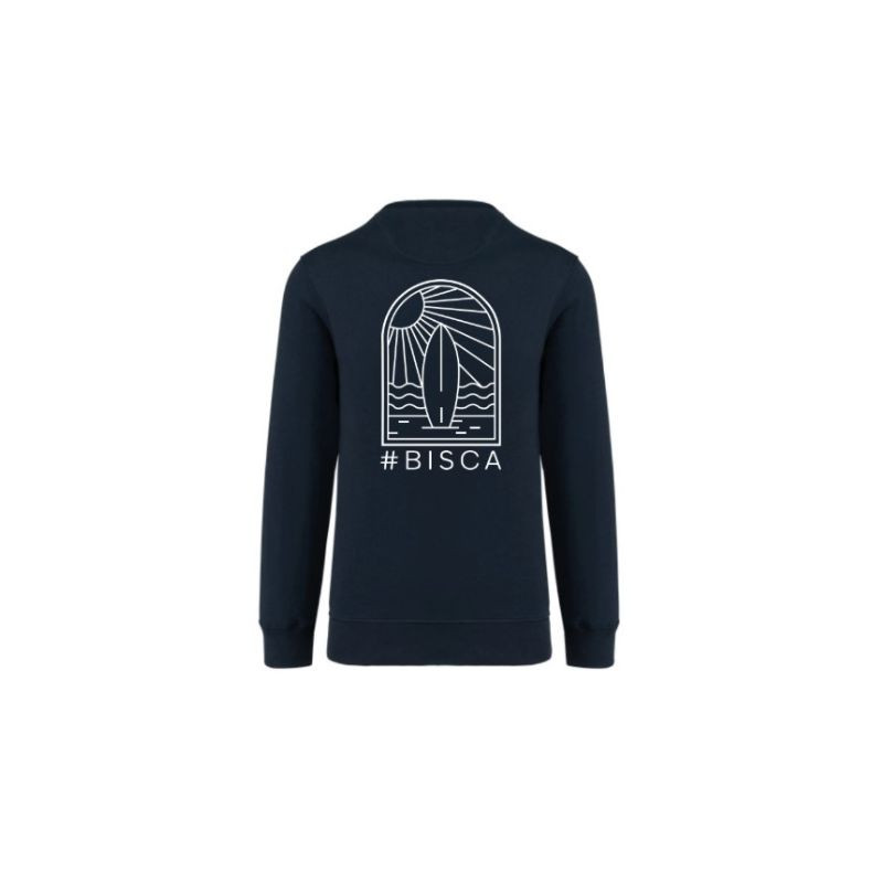 sweat navy col rond arche dos
